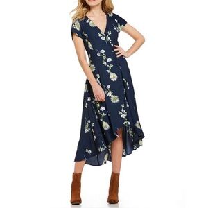 Free People Lost in You Midi Dress in Navy